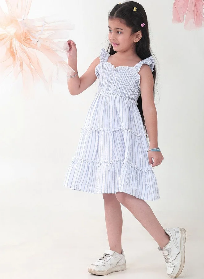 بونكيدز BONKIDS Striped Satin Fit & Flare Dress for Girls