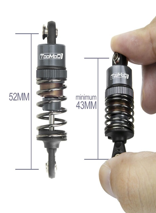 TOOMOD 1/10 52MM RC Oil filled Shock Absorbers kit for Tamiya TT-01 TT-02 M03 M04 M05 M06 TA05 1:10 On Road Car Upgrades Replace Parts (Grey) - Image 2