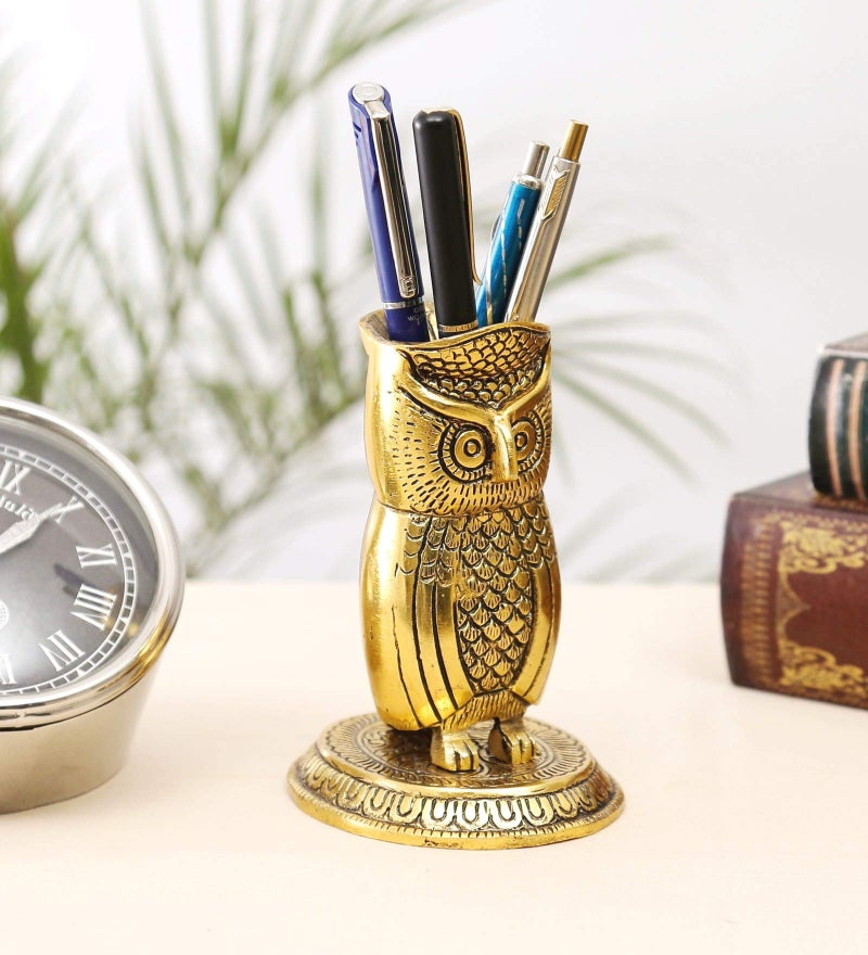 KridayKraft Metal Owl Shape Beautiful Pen Stand/Holder Decorative for Home, Office & Table Gift for have House Warming, Birthday... - Image 2