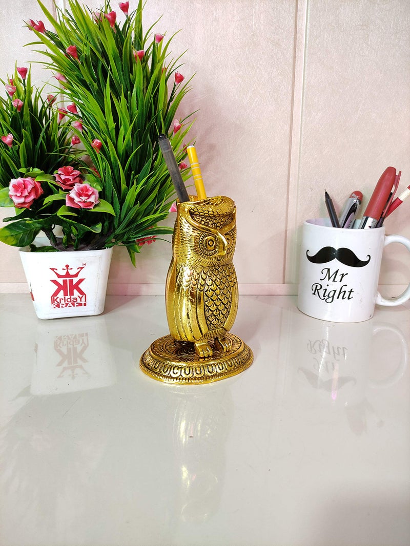 KridayKraft Metal Owl Shape Beautiful Pen Stand/Holder Decorative for Home, Office & Table Gift for have House Warming, Birthday... - Image 4