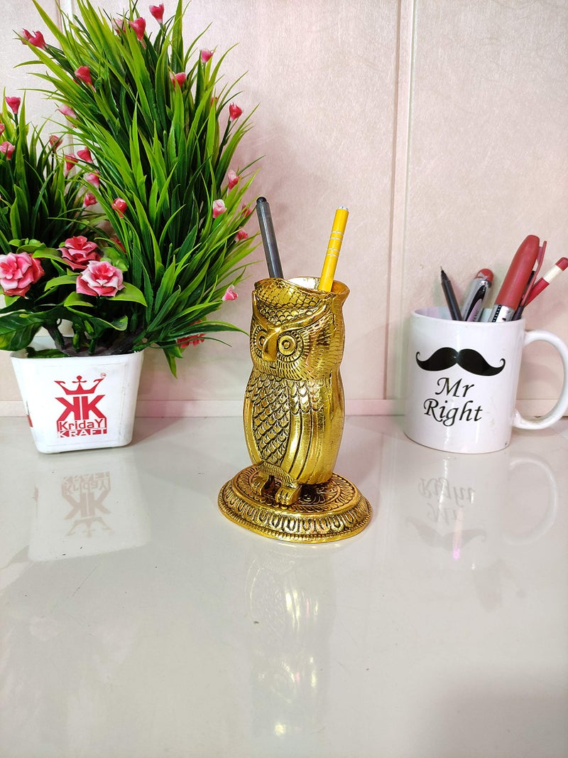 KridayKraft Metal Owl Shape Beautiful Pen Stand/Holder Decorative for Home, Office & Table Gift for have House Warming, Birthday... - Image 3