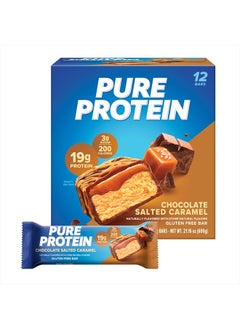Pure Protein Bars, High Protein, Nutritious Snacks to Support Energy, Low Sugar, Gluten Free, Chocolate Salted Caramel, 1.76 oz., 12 Count (Pack of 1) (Packaging May Vary)  - Image 1