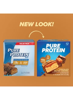 Pure Protein Bars, High Protein, Nutritious Snacks to Support Energy, Low Sugar, Gluten Free, Chocolate Salted Caramel, 1.76 oz., 12 Count (Pack of 1) (Packaging May Vary)  - Image 2