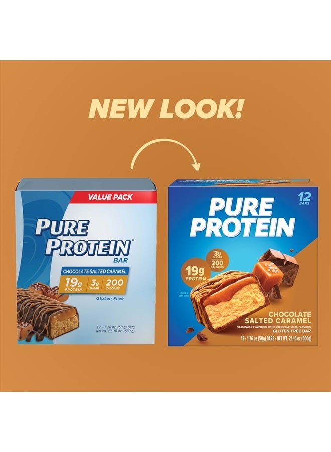 Pure Protein Bars, High Protein, Nutritious Snacks to Support Energy, Low Sugar, Gluten Free, Chocolate Salted Caramel, 1.76 oz., 12 Count (Pack of 1) (Packaging May Vary)  - Image 2