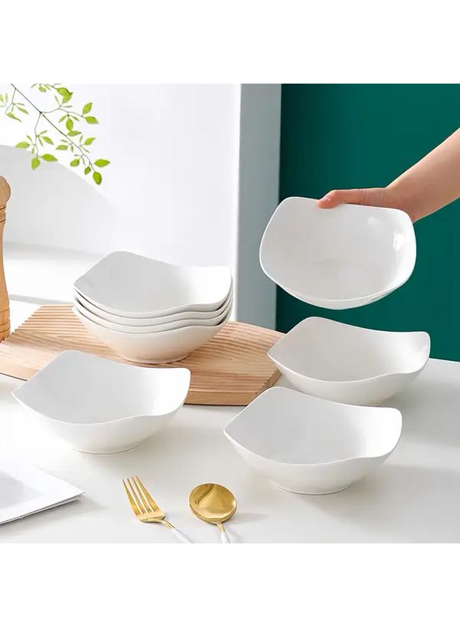 1pc White Salad Bowl Reusable PP Plastic Microwave Dishwasher Safe Stackable Soup Dinner Dessert Party Food Storage Lightweight Portable for Family Gatherings Hotels Outdoor Camping Picnic Wedding - Image 5