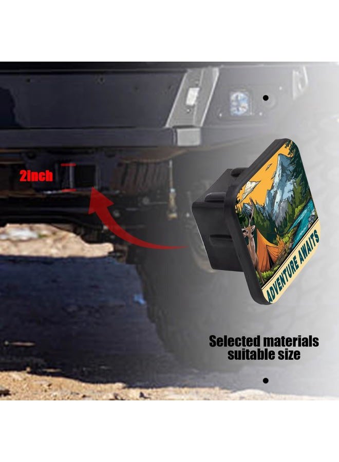 PATBIXES Hitch Cover Fits for 2-Inch Hitch,Adventure Awaits Design Trailer Hitch Cover Tube Plug Insert,Car Exterior Accessories, Receiver Tube Hitch Plug - Image 5