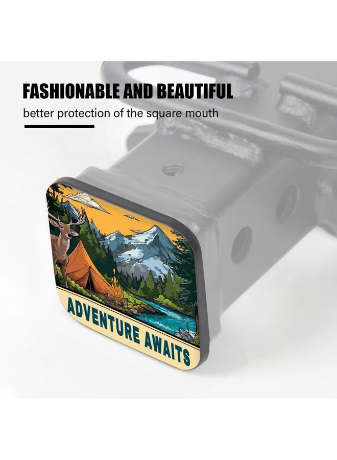 PATBIXES Hitch Cover Fits for 2-Inch Hitch,Adventure Awaits Design Trailer Hitch Cover Tube Plug Insert,Car Exterior Accessories, Receiver Tube Hitch Plug - Image 3