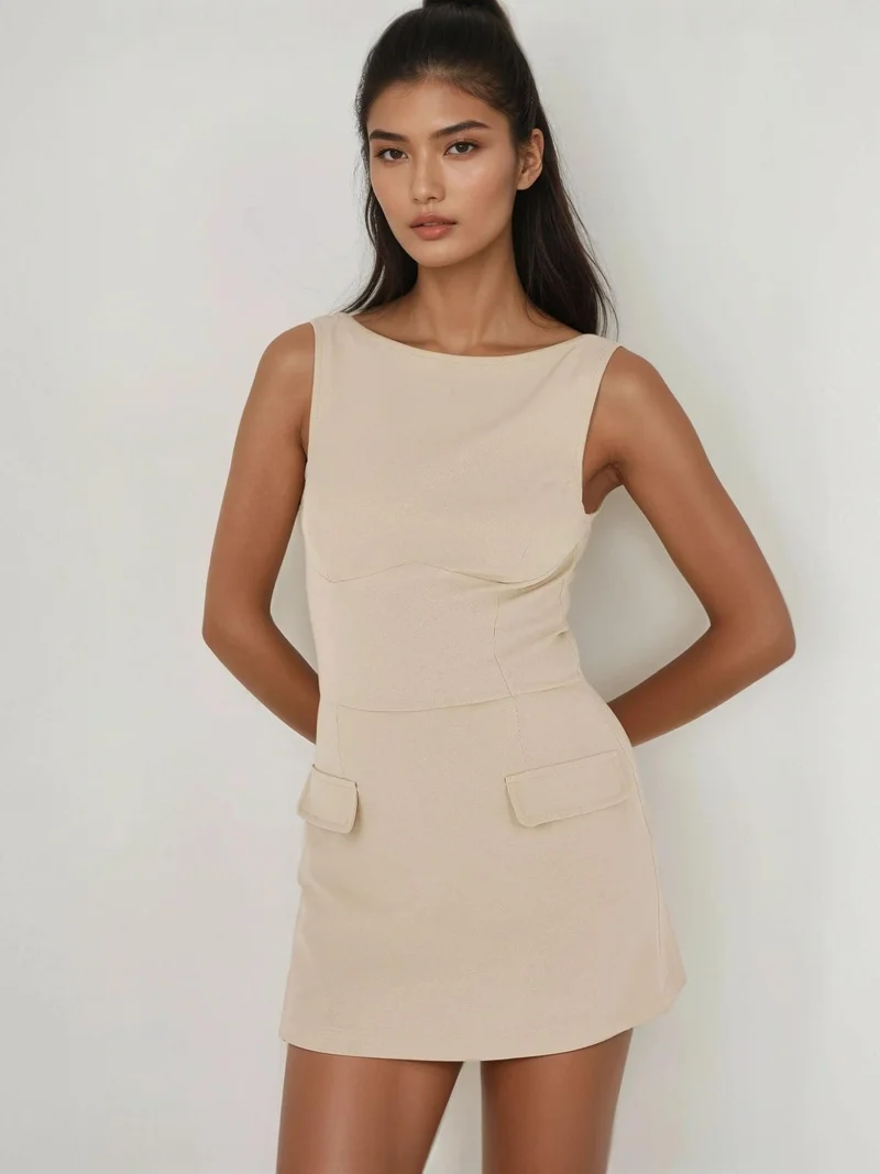 HICCUP Fitted Mini Dress with Shorts