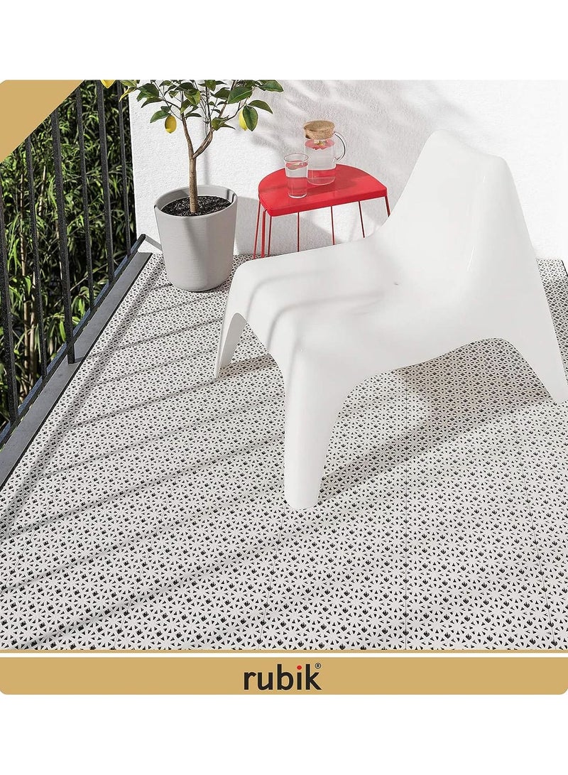 Rubik Plastic Indoor Outdoor Floor Tiles Floor Decking for Balcony Patio Front Back Yard Deck Playrooms Bathroom, Coverage 0.81 m², Pack of 9 Tiles  - Image 2