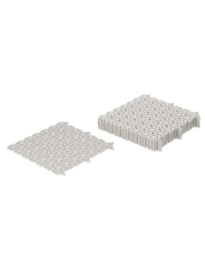 Rubik Plastic Indoor Outdoor Floor Tiles Floor Decking for Balcony Patio Front Back Yard Deck Playrooms Bathroom, Coverage 0.81 m², Pack of 9 Tiles  - Image 1