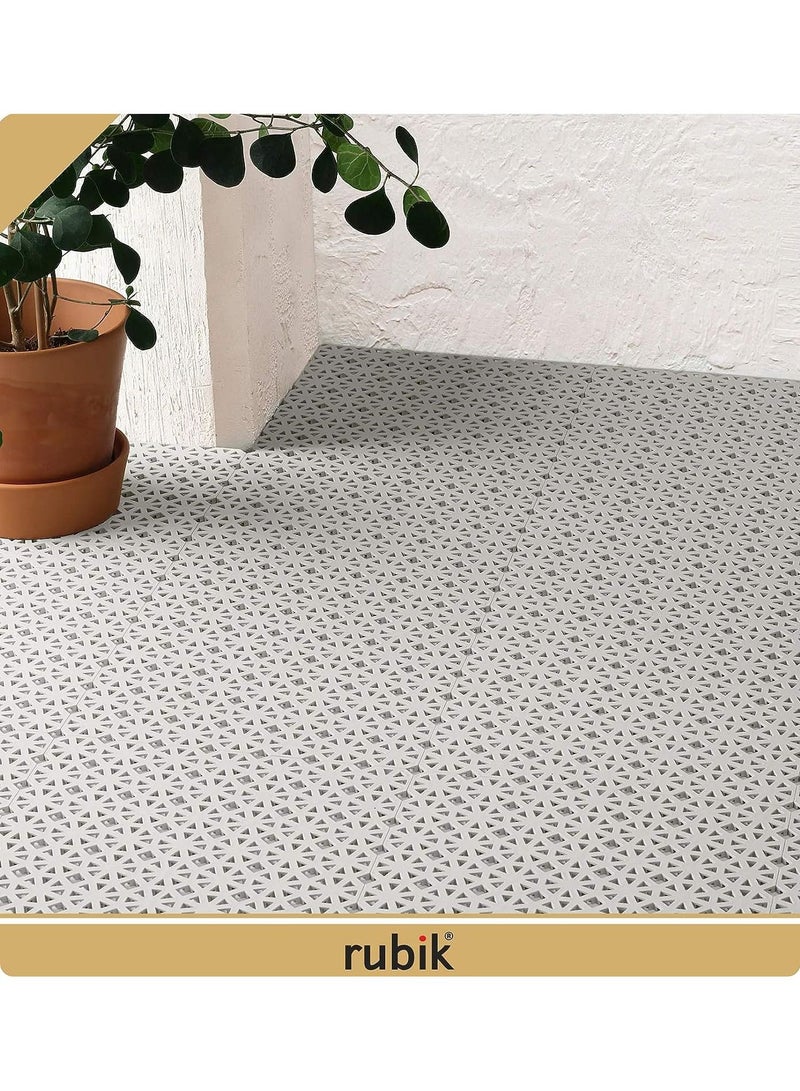Rubik Plastic Indoor Outdoor Floor Tiles Floor Decking for Balcony Patio Front Back Yard Deck Playrooms Bathroom, Coverage 0.81 m², Pack of 9 Tiles  - Image 3