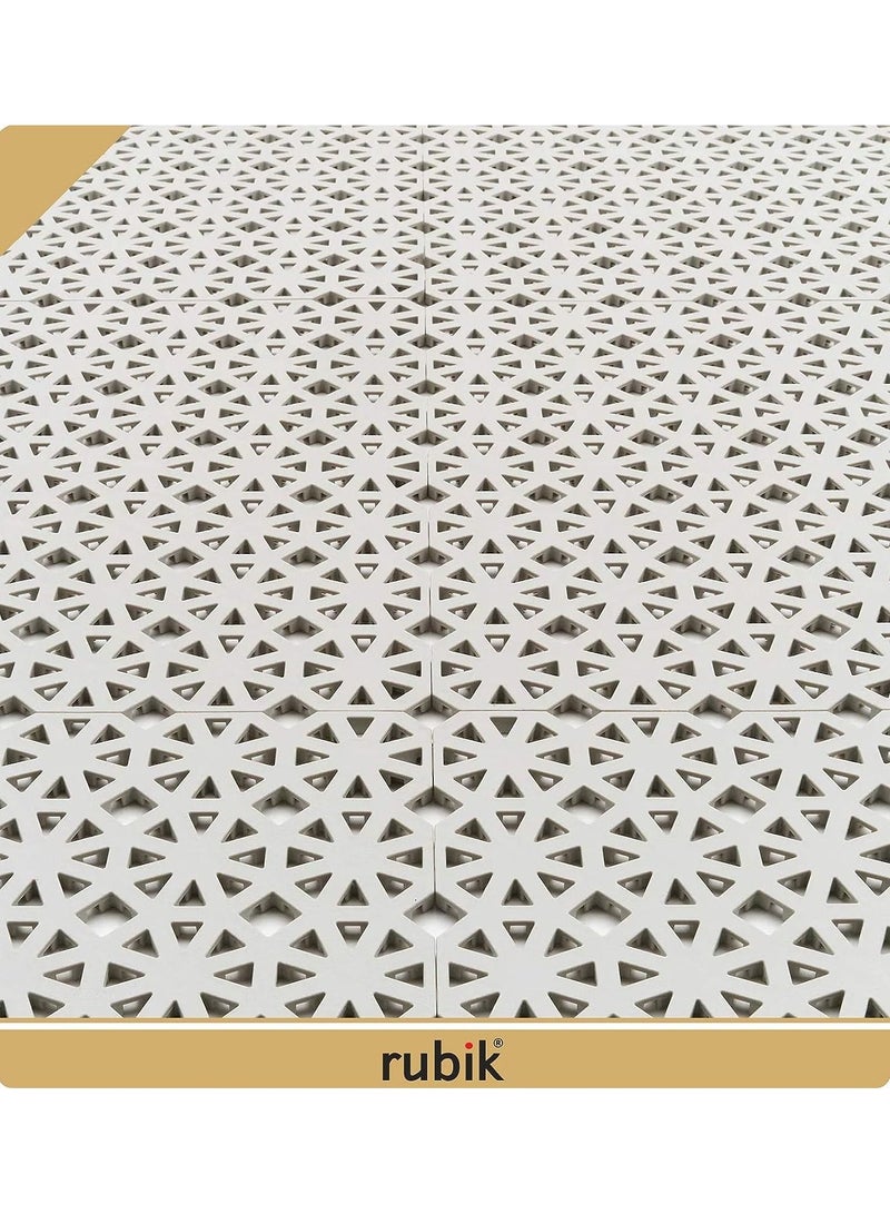 Rubik Plastic Indoor Outdoor Floor Tiles Floor Decking for Balcony Patio Front Back Yard Deck Playrooms Bathroom, Coverage 0.81 m², Pack of 9 Tiles  - Image 4