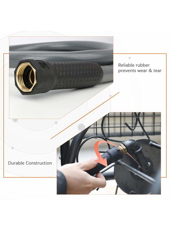 WORTH Garden 3/4in. x 5ft Short Hose - 3/4" x5' Replacement Leader Hose for Hose Reel - Grey Durable PVC Non Kinking Heavy Duty Water Hose with Brass Hose Fittings - 12-Year Warranty - Image 4