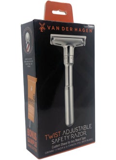 Van der Hagen Matte Silver TWIST Adjustable Razor 