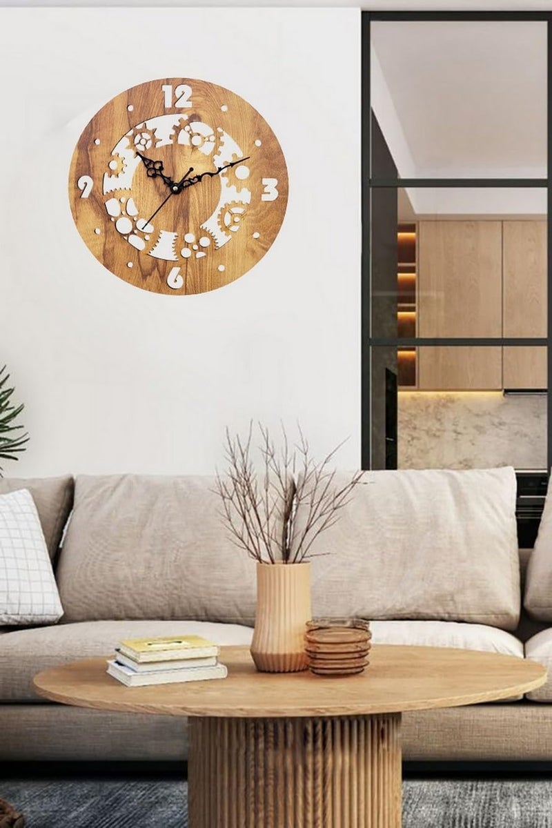 ADK Printed Designer Latest Wooden Digital Wall Clock Without Glass for HomeLiving RoomBedroomKitchen and Office Multicolor2 153 - Image 3