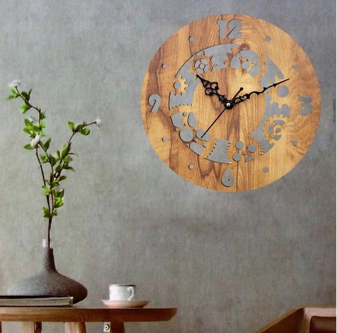 ADK Printed Designer Latest Wooden Digital Wall Clock Without Glass for HomeLiving RoomBedroomKitchen and Office Multicolor2 153 - Image 2