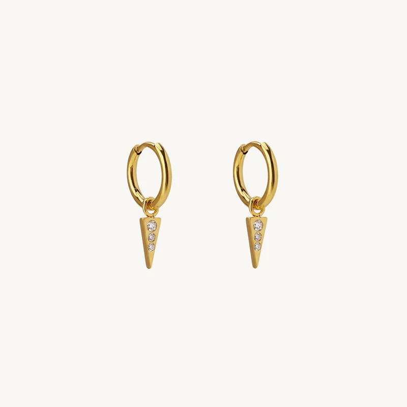 Palmonas 18K Gold Tone Plated Spark Bar Drop Earrings For Women - Waterproof & Anti-Tarnish