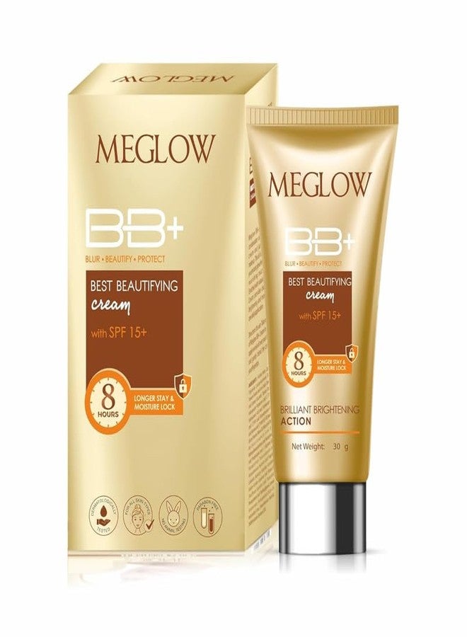 Meglow Best Beautifying BB+ Cream with SPF 15+ for Face Makeup | Skin brightening Cream for Instant Glow 30g - Image 2