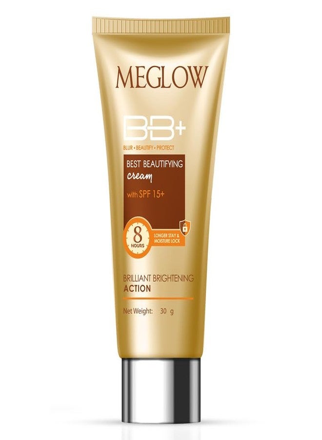 Meglow Best Beautifying BB+ Cream with SPF 15+ for Face Makeup | Skin brightening Cream for Instant Glow 30g - Image 1