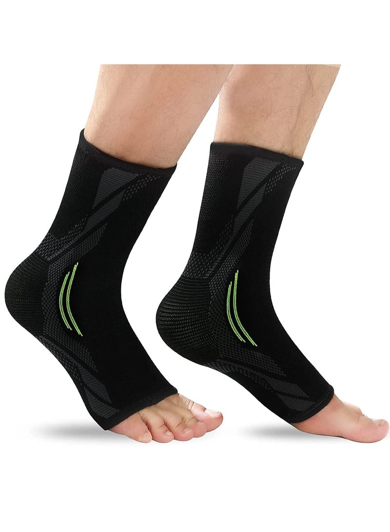 كيلا دعامة الكاحل الضاغطة، زوج واحد من أكمام الكاحل للكاحل الملتوي، والتعافي من الإصابة، وآلام المفاصل، ودعم التهاب وتر العرقوب، وجورب التهاب اللفافة الأخمصية لتقليل التورم، وألم نتوء الكعب (L) - Image 1