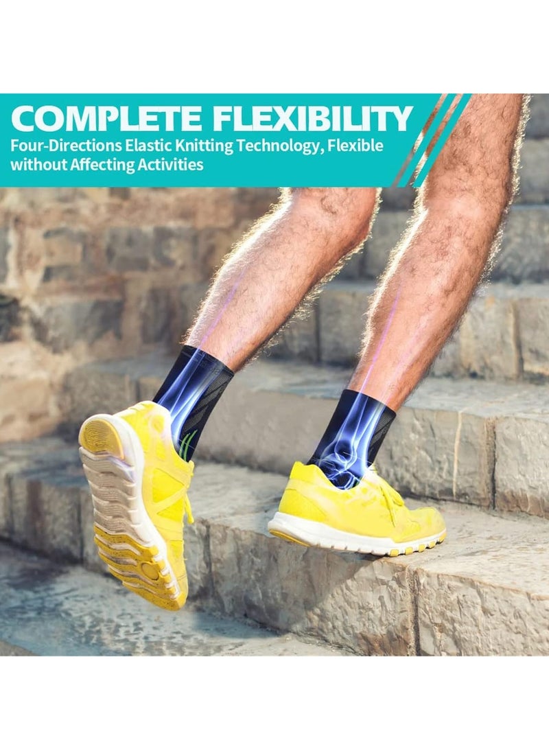 كيلا دعامة الكاحل الضاغطة، زوج واحد من أكمام الكاحل للكاحل الملتوي، والتعافي من الإصابة، وآلام المفاصل، ودعم التهاب وتر العرقوب، وجورب التهاب اللفافة الأخمصية لتقليل التورم، وألم نتوء الكعب (L) - Image 4