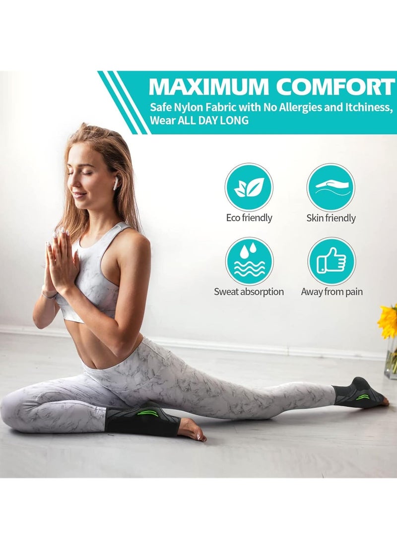 كيلا دعامة الكاحل الضاغطة، زوج واحد من أكمام الكاحل للكاحل الملتوي، والتعافي من الإصابة، وآلام المفاصل، ودعم التهاب وتر العرقوب، وجورب التهاب اللفافة الأخمصية لتقليل التورم، وألم نتوء الكعب (L) - Image 2