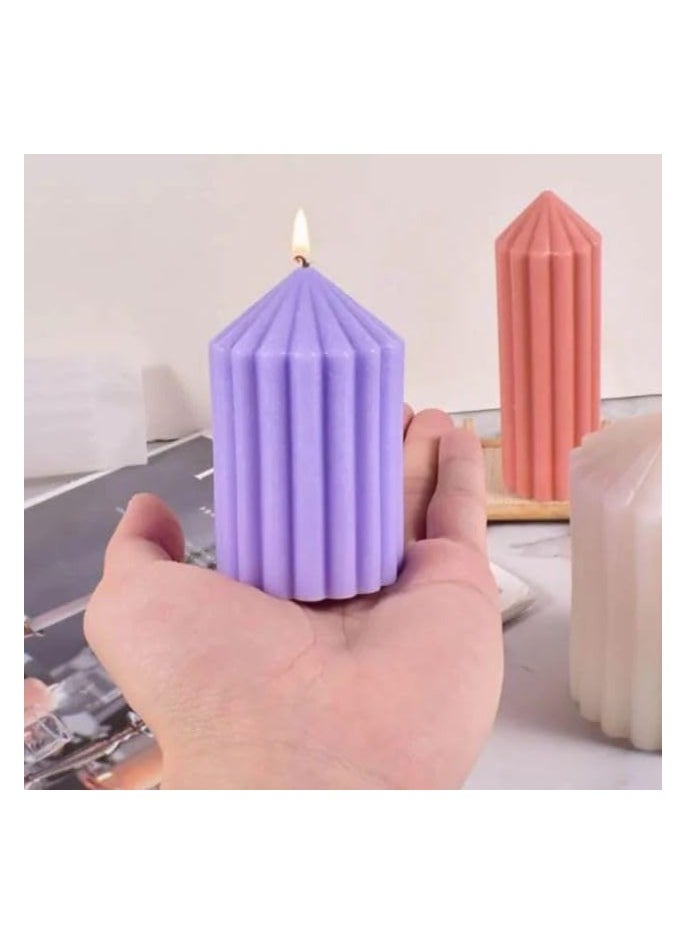 Spaceshoop Ribbed Pillar Wax Scented Candle for Home Decoration Gift Birthday Valentine's Day Wedding Christmas  - Image 5