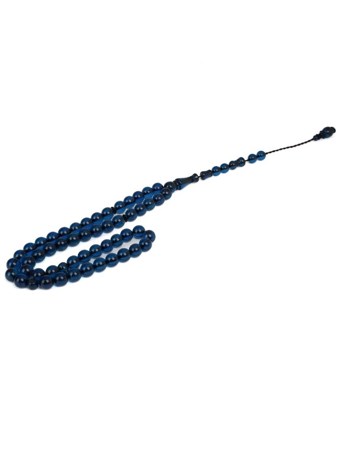 R.S Polish Amber Dust Prayer Beads, Round Shape, 51 Navy Blue Beads - Image 5