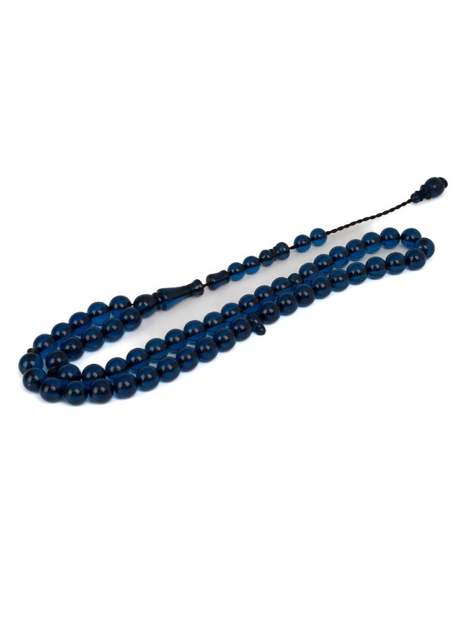 R.S Polish Amber Dust Prayer Beads, Round Shape, 51 Navy Blue Beads - Image 4