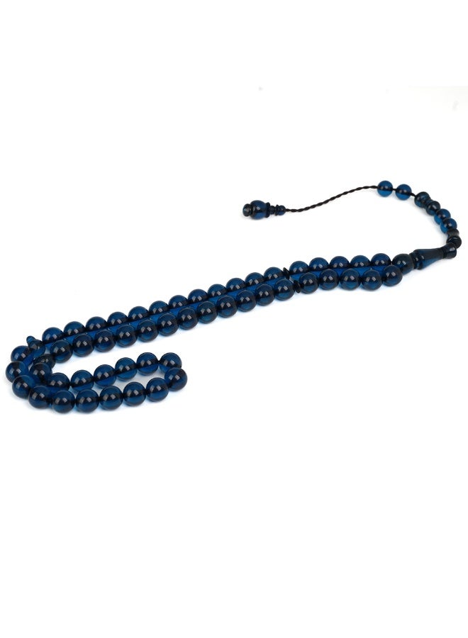 R.S Polish Amber Dust Prayer Beads, Round Shape, 51 Navy Blue Beads - Image 2