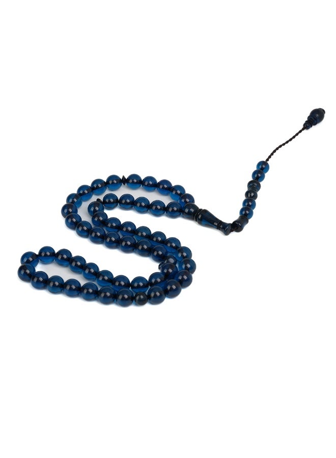 R.S Polish Amber Dust Prayer Beads, Round Shape, 51 Navy Blue Beads - Image 3