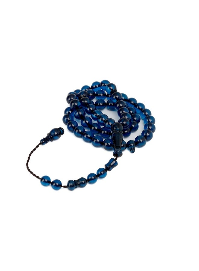 R.S Polish Amber Dust Prayer Beads, Round Shape, 51 Navy Blue Beads - Image 1