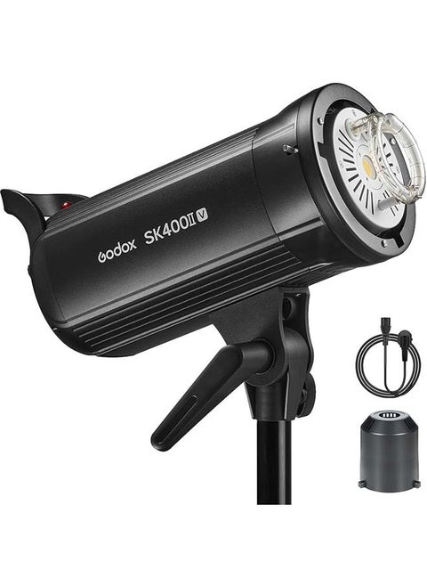 Godox SK400II-V Studio Flash Strobe, 400W 2.4G Wireless X System GN65 5700K Monolight with LED Modeling Lamp, Bowens Mount, 0.1-1.5s Recycle Time - 110V