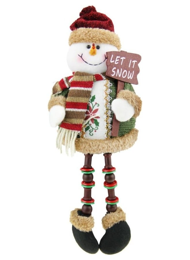 CCOVERY Cute Christmas Ornaments Sitting Doll Figurine Santa Claus Snowman Elk Decoration 12.6x5 inch - Image 1