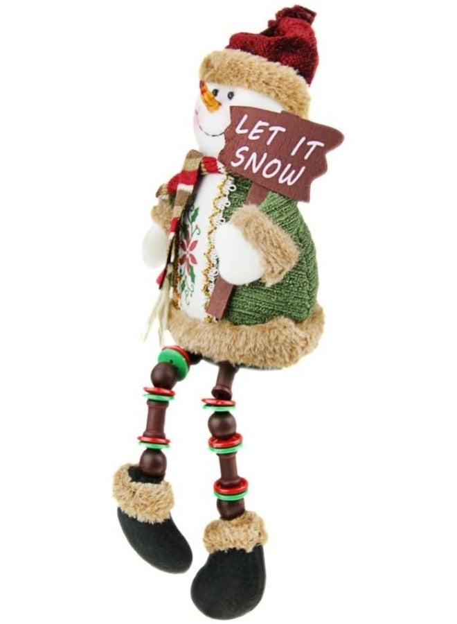CCOVERY Cute Christmas Ornaments Sitting Doll Figurine Santa Claus Snowman Elk Decoration 12.6x5 inch - Image 3