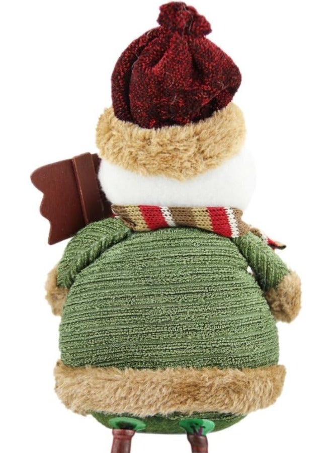 CCOVERY Cute Christmas Ornaments Sitting Doll Figurine Santa Claus Snowman Elk Decoration 12.6x5 inch - Image 4