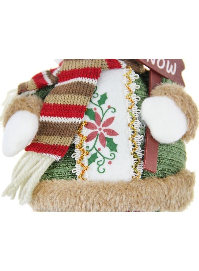 CCOVERY Cute Christmas Ornaments Sitting Doll Figurine Santa Claus Snowman Elk Decoration 12.6x5 inch - Image 5