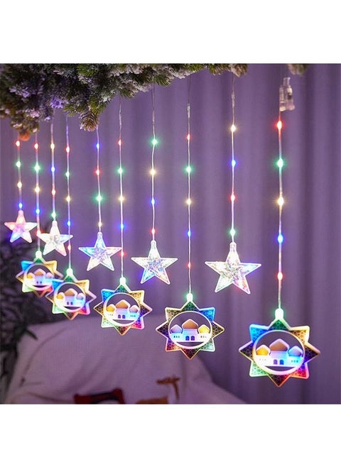 10FT Star Moon String Lights,95 LED Curtain Lights