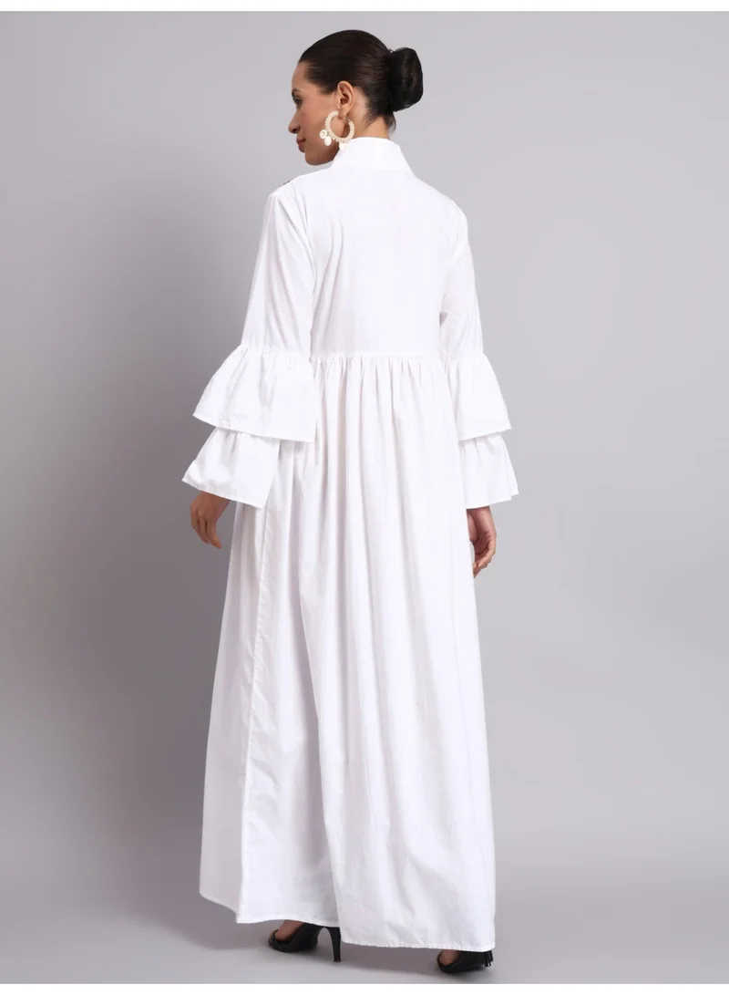 الايا جلابية نسائية قطنية مطرزة بأكمام جرس - AL3697B