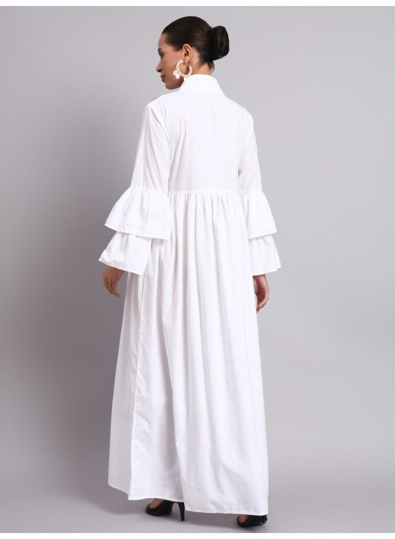 الايا جلابية نسائية قطنية مطرزة بأكمام جرس - AL3697B - Image 2