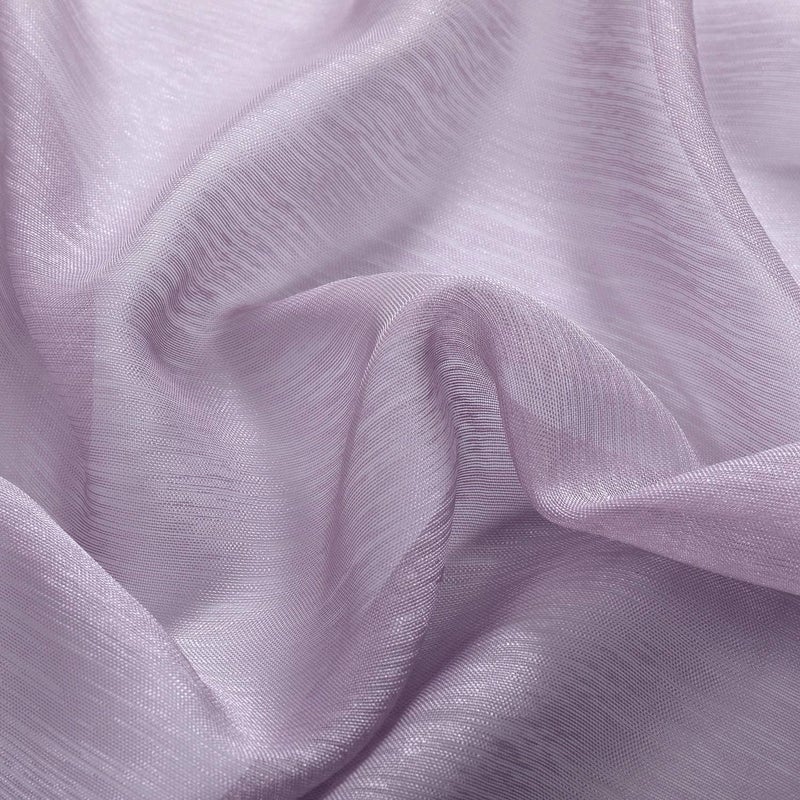 DONREN Purple Sheer Curtains 84 Inches Long Ring Top Window Treatment Luxury Textured Sheer Drapes for Bedroom Lavender Purple 2 Panels - Image 5