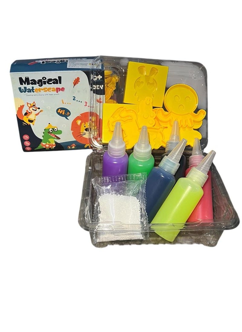 Generic - Magical waterscape The new water gel game, Tiara, for children and adults. Create distinctive shapes with the gel and put it in the water to become gelatinous to play with again. - Image 1