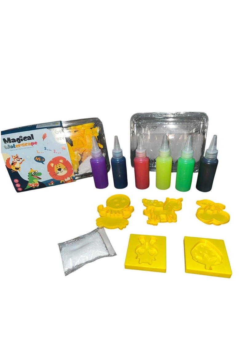Generic - Magical waterscape The new water gel game, Tiara, for children and adults. Create distinctive shapes with the gel and put it in the water to become gelatinous to play with again. - Image 1