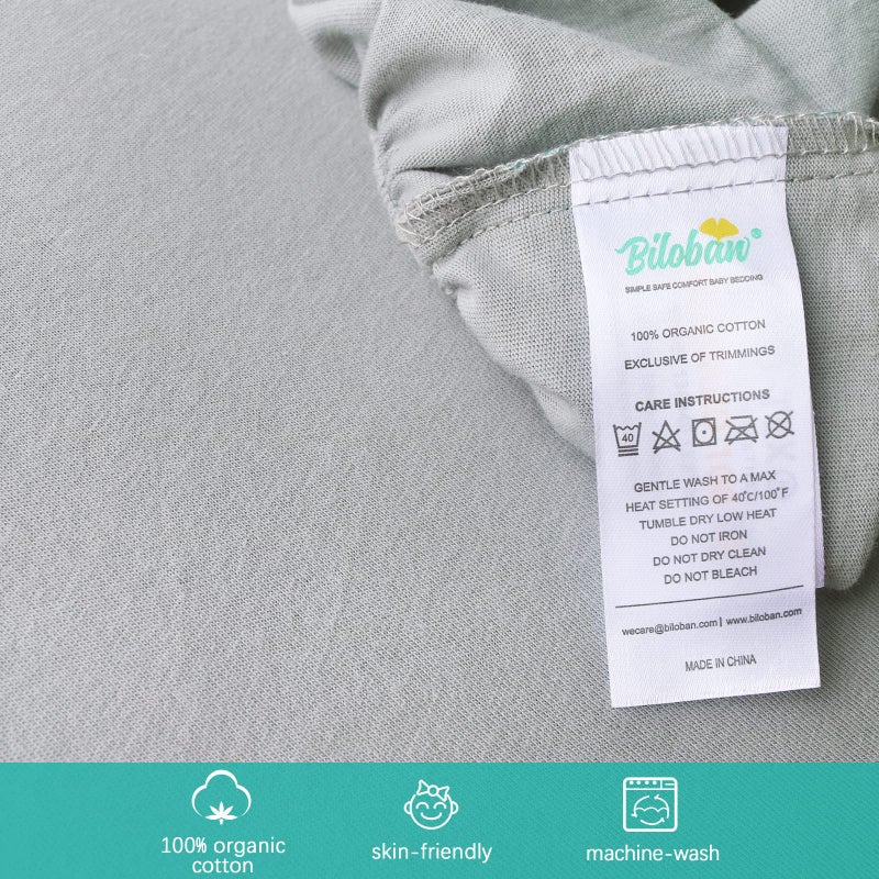 Biloban Bassinet Sheets Compatible with Baby Delight, Semphis, Babybond and Koolerthings (3 in 1) Bassinet Bedside Sleeper,100% Cotton, 2 Pack, Ultra Soft Bassinet Sheet for Baby, Gray - Image 4