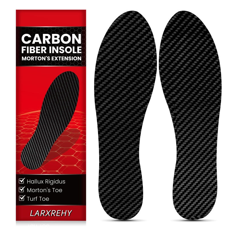 LARXREHY Carbon Fiber Insole for Men Women 1 Pair 15mm Thick Rigid Shoe Insert for Mortons Toe Turf Toe Hallux Rigidus Arthritis Alternative to Post Op Shoe245mm - Image 3