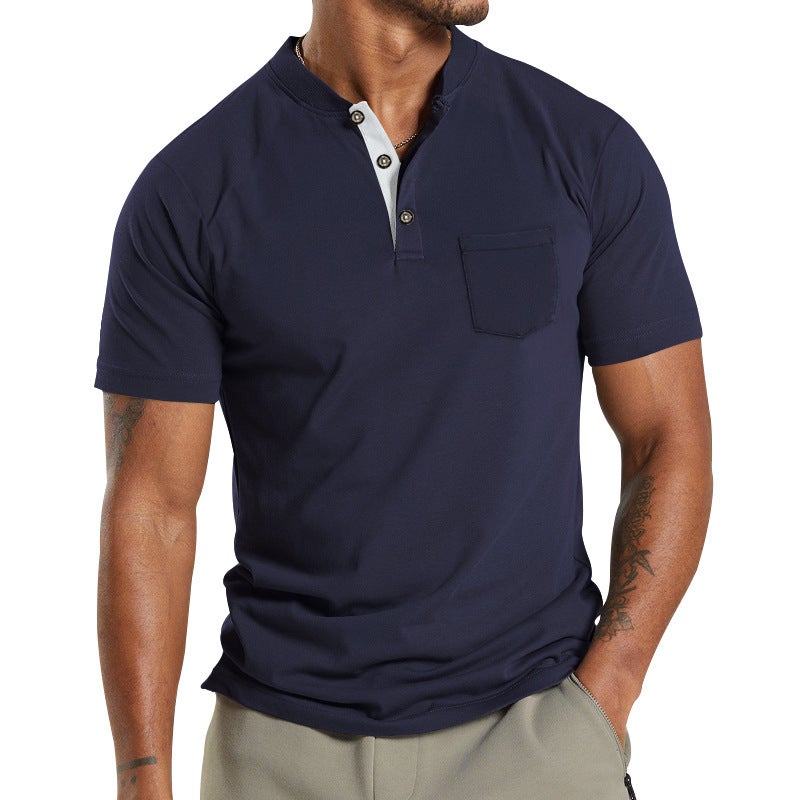 Polo Shirt Short-Sleeved Lapel T-Shirt Men'S Loose High-End Sense Turpkey Handsome Shirt T-Shirt Design Sense Niche Me12 - Image 5