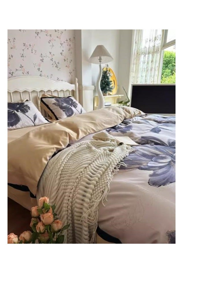 Bed Sheet Style — French High-End 100 Thread Pure Cotton  Bedding Four Piece Set  - Image 5