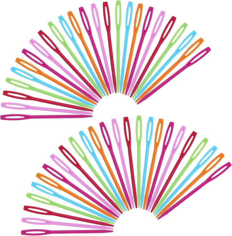 Plastic Knitting Sewing Cross Wool Weave Stitch Crochet Needles for Teens Multicolour 5