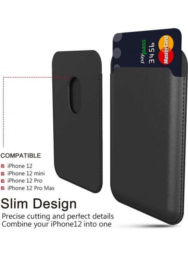 حامل بطاقة مغناطيسي لهاتف Apple iPhone 12/12 Mini / 12 Pro / 12 Pro Max أسود - Image 2