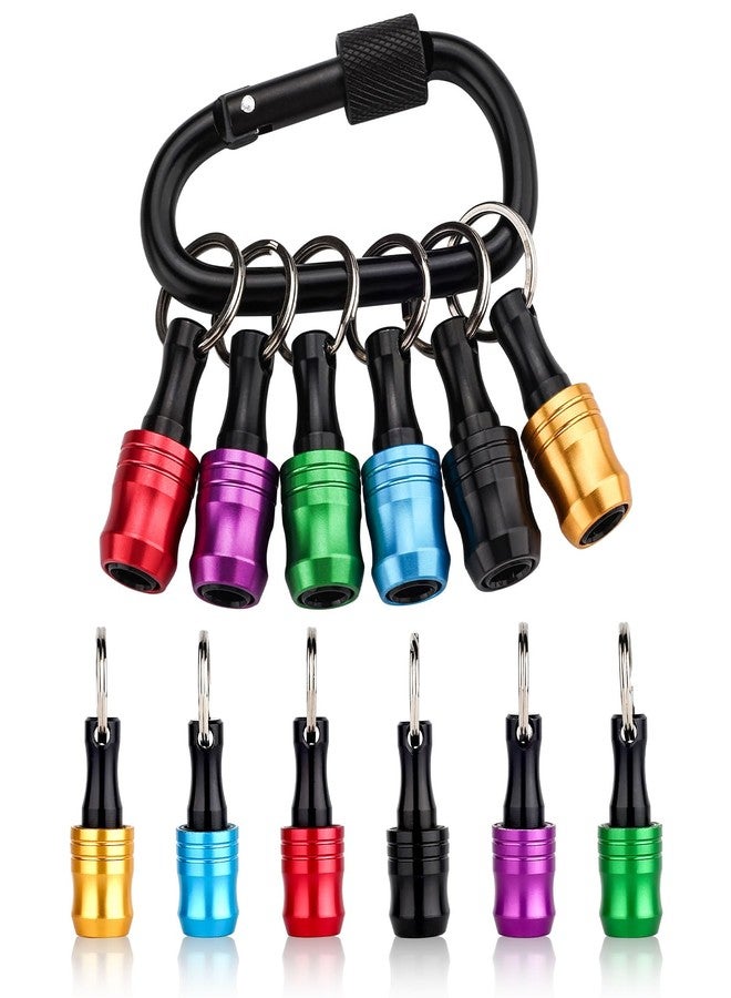 كاترك حامل بت كاترك 6 قطع مع مقبس حلقة تثبيت كهدية للرجال، حامل بت مفك براغي من سبائك الألومنيوم بقطر 1/4 بوصة، مفك براغي سريع الفك وسهل التغيير مع سلسلة مفاتيح (كلاسيكي) - Image 1